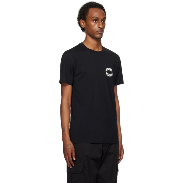  모스키노 Moschino Black Loop T-Shirt 241720M213017