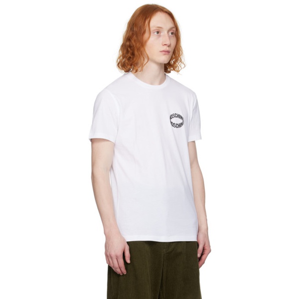  모스키노 Moschino White Bonded T-Shirt 241720M213018