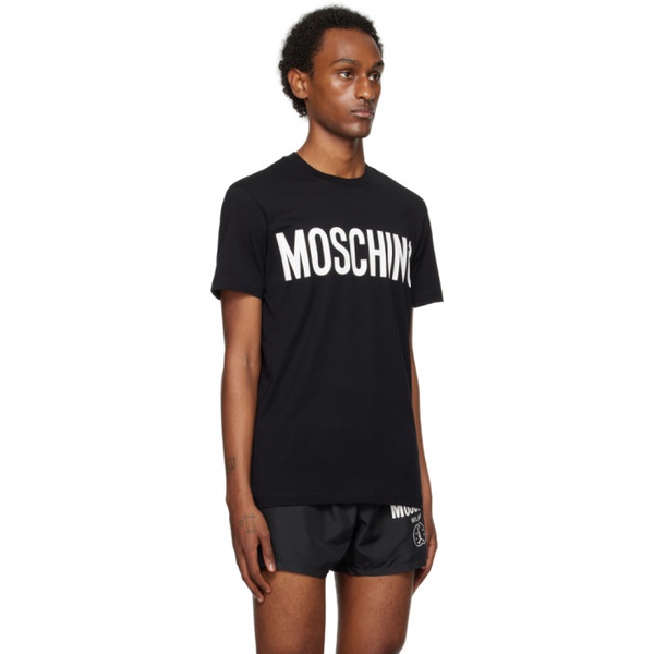  모스키노 Moschino Black Printed T-Shirt 241720M213020