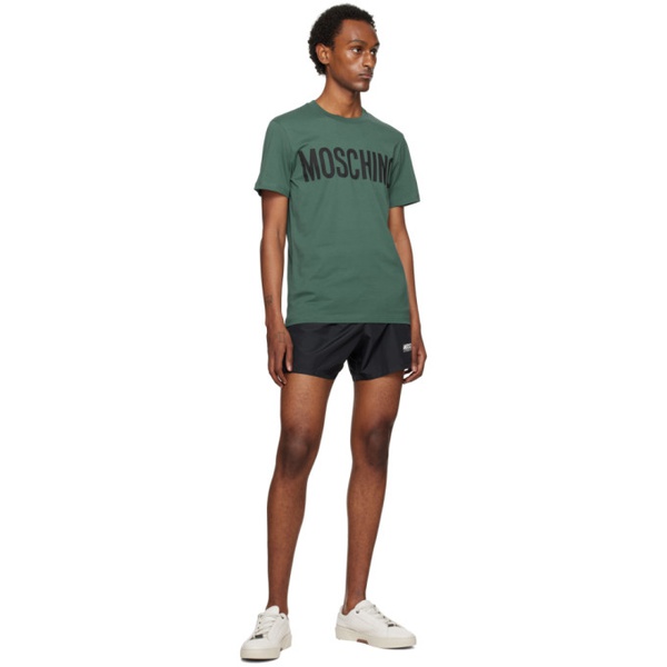  모스키노 Moschino Green Printed T-Shirt 241720M213021