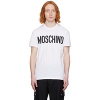 모스키노 Moschino White Print T-Shirt 241720M213023