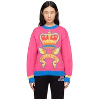 모스키노 Moschino Pink & Yellow Jacquard Sweater 241720F098004