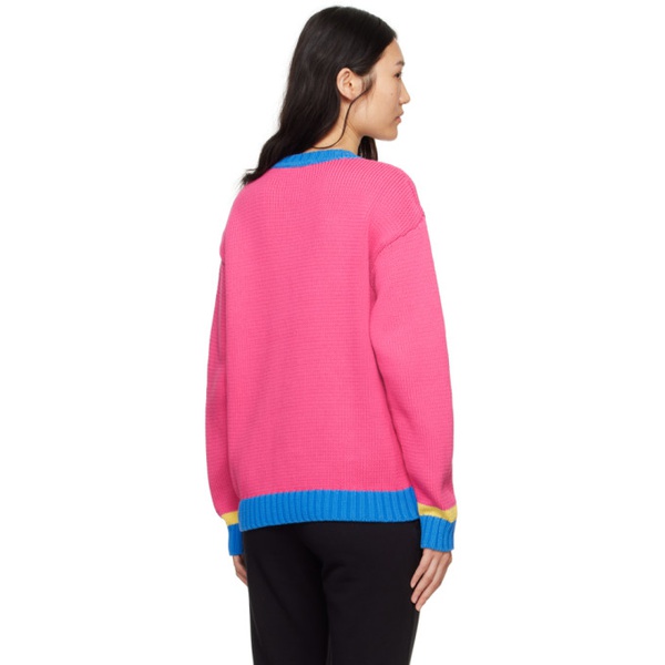 마르니 모스키노 Moschino Pink & Yellow Jacquard Sweater 241720F098004