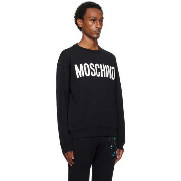  모스키노 Moschino Black Printed Sweatshirt 241720M204003
