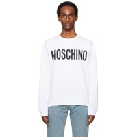 모스키노 Moschino White Printed Sweatshirt 241720M204004