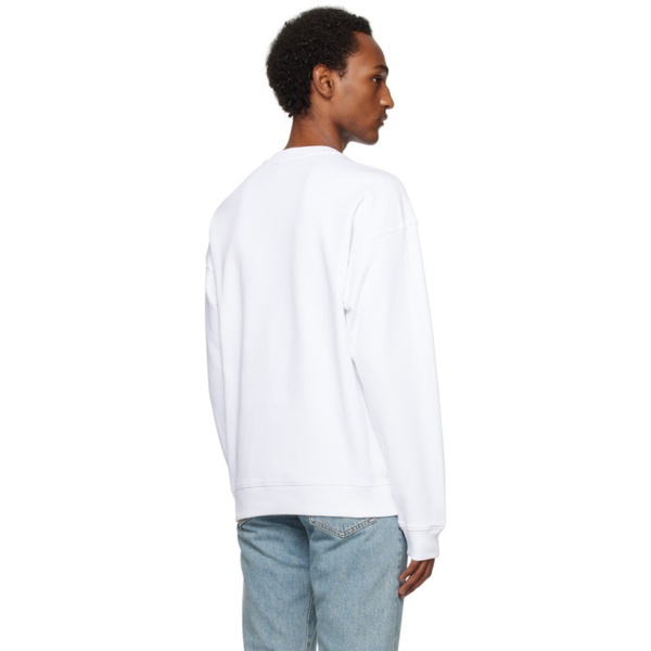  모스키노 Moschino White Printed Sweatshirt 241720M204004