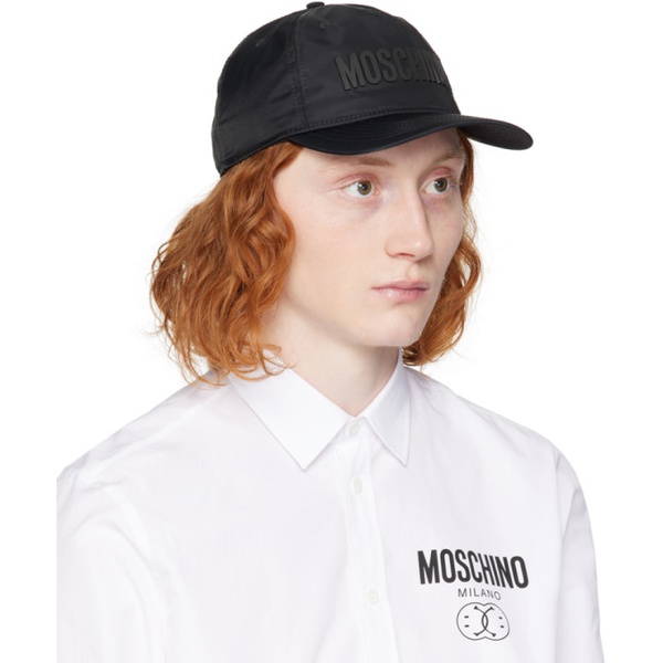  모스키노 Moschino Black Logo Cap 241720M139004