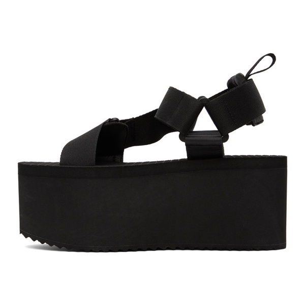  모스키노 Moschino Black Wedge Sandals 241720F124008