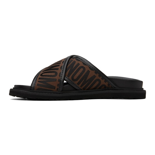  모스키노 Moschino Brown Logo Sandals 241720F124000