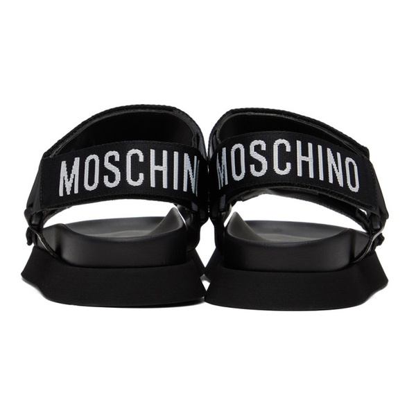  모스키노 Moschino Black Logo Sandals 241720F124004