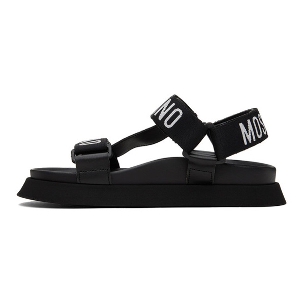  모스키노 Moschino Black Logo Sandals 241720F124004