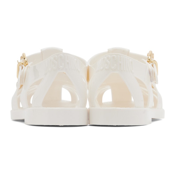  모스키노 Moschino White Jelly Lettering Logo Sandals 241720F124011
