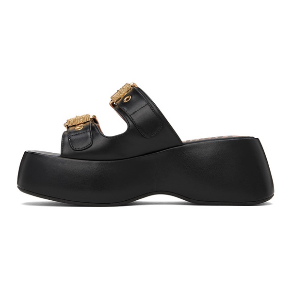  모스키노 Moschino Black Buckles Sandals 241720F124024