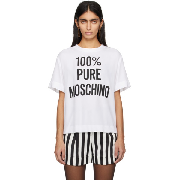  White 100% Pure 모스키노 Moschino T-Shirt 241720F110008