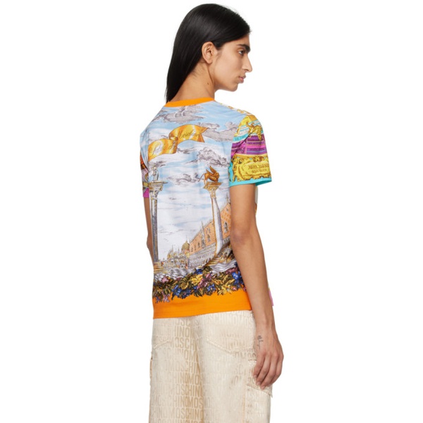  모스키노 Moschino Multicolor Scarf T-Shirt 241720F110019