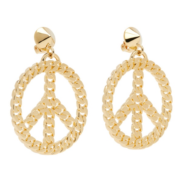  모스키노 Moschino Gold Love & Peace Earrings 241720F022005