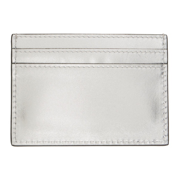  모스키노 Moschino Silver Lettering Logo Foiled Card Holder 241720F037001