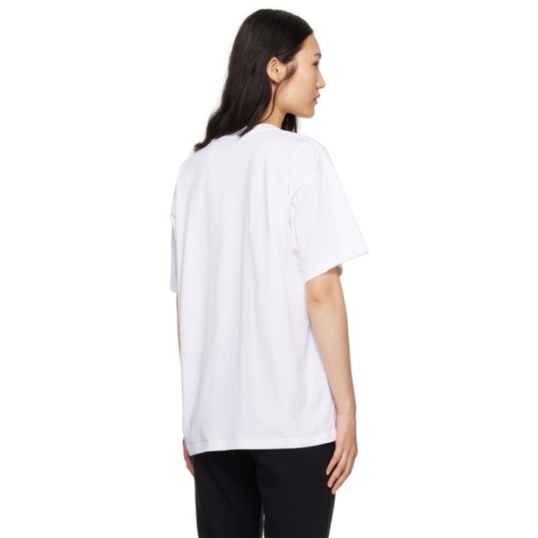  모스키노 Moschino White Printed T-Shirt 241720F110020