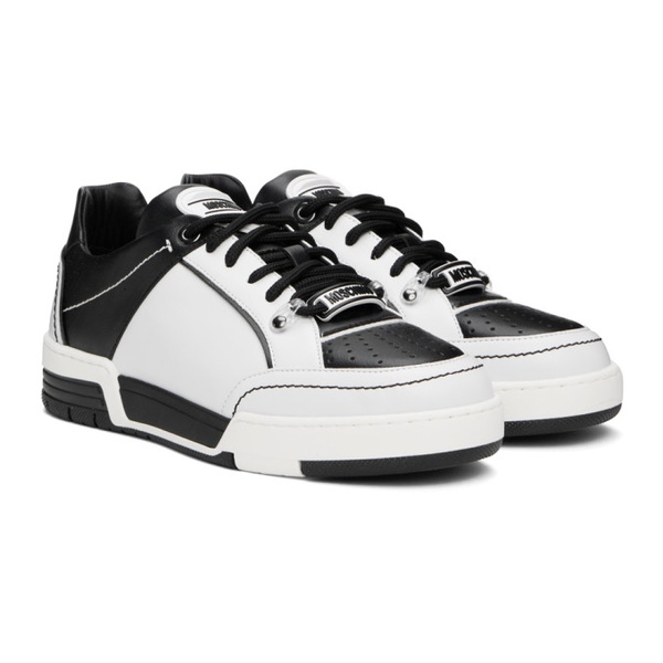  모스키노 Moschino Black & White Streetball Sneakers 241720M237006