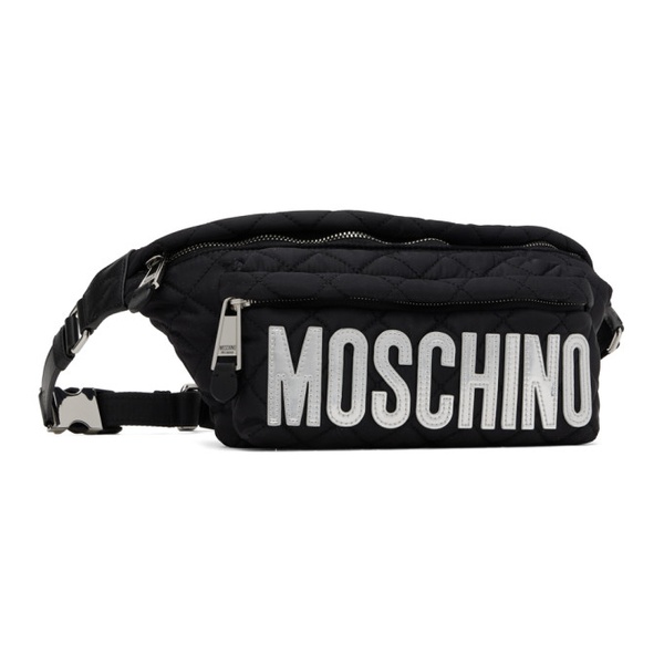  모스키노 Moschino Black Quilted Pouch 241720F045002