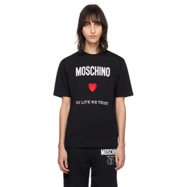 모스키노 Moschino Black In Love We Trust T-Shirt 241720M213037