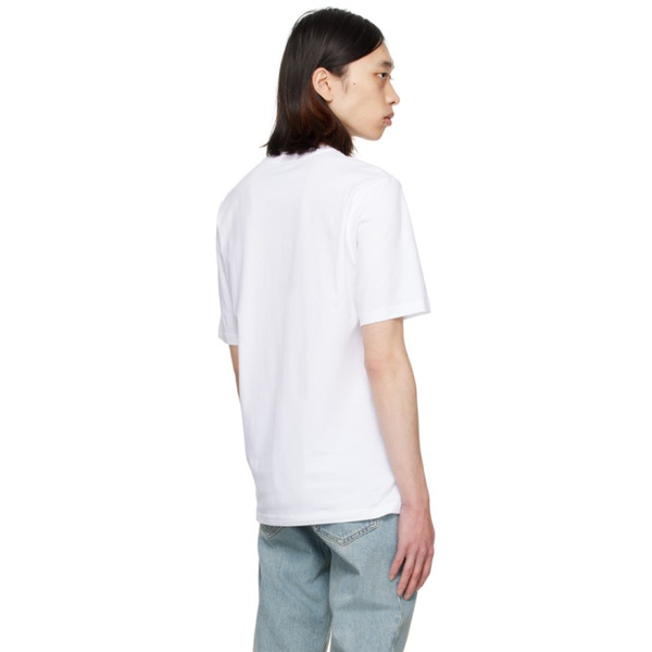  모스키노 Moschino White Printed T-Shirt 241720M213036