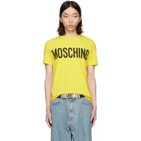 모스키노 Moschino Yellow Printed T-Shirt 241720M213040