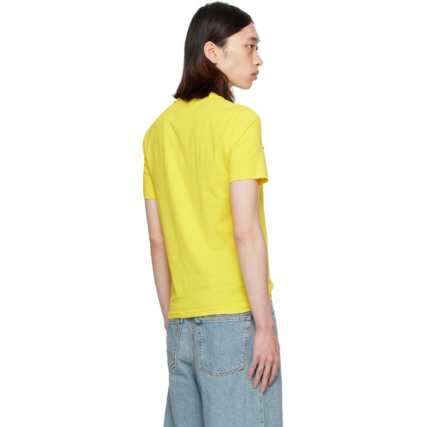  모스키노 Moschino Yellow Printed T-Shirt 241720M213040
