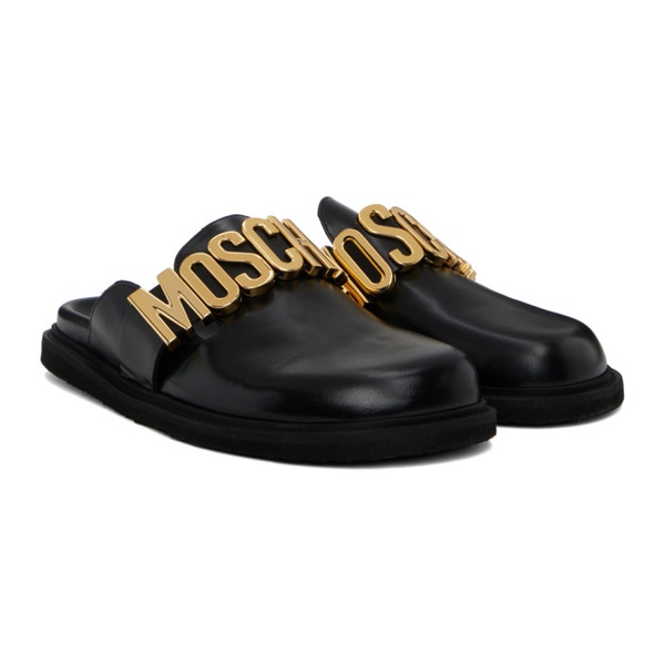  모스키노 Moschino Black Lettering Sandals 241720M234017