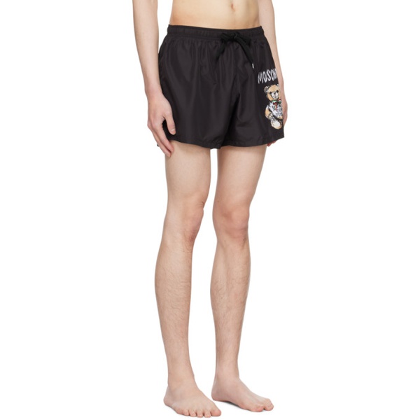  모스키노 Moschino Black Printed Swim Shorts 241720M208005
