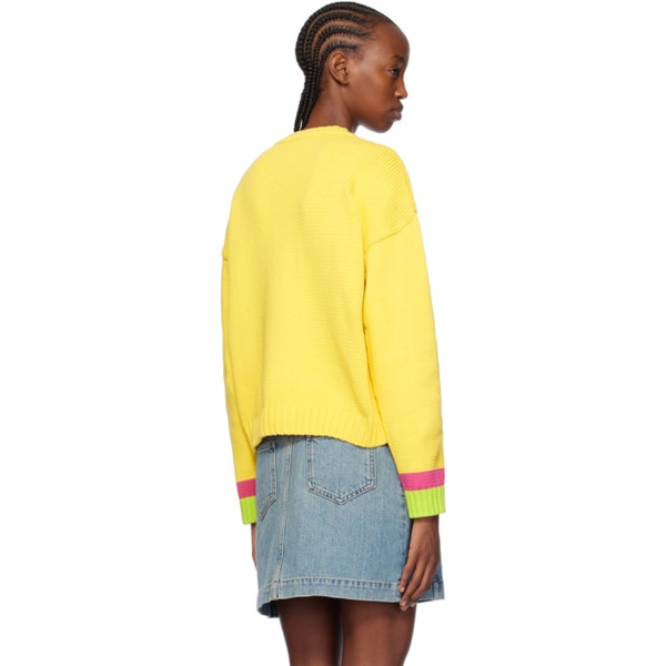  모스키노 Moschino Yellow Intarsia Sweater 241720F098005