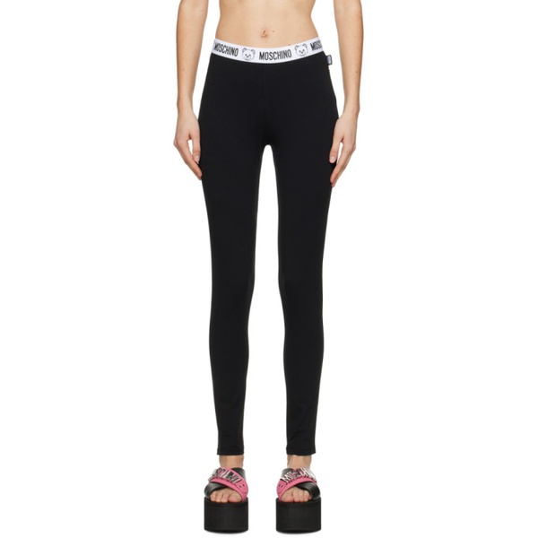  모스키노 Moschino Black Bonded Leggings 241720F085002