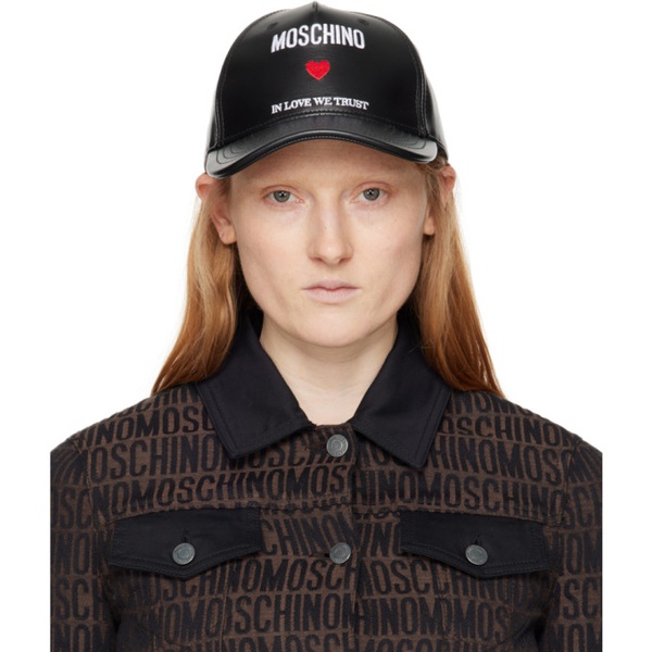  모스키노 Moschino Black In Love We Trust Cap 241720F016000