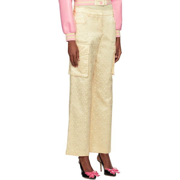  모스키노 Moschino Beige Jacquard Trousers 241720F087000