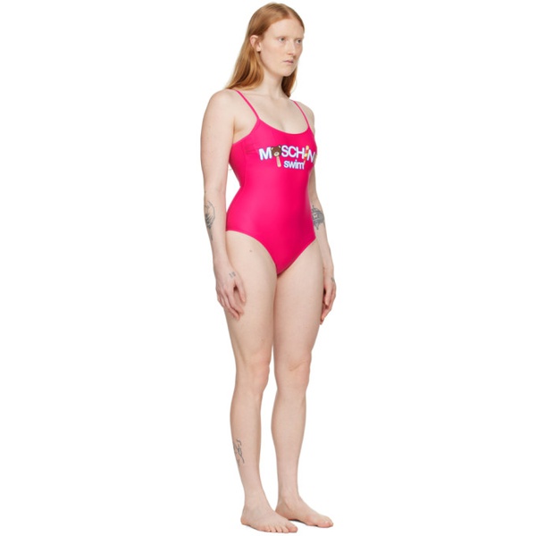  모스키노 Moschino Pink Printed One-Piece Swimsuit 241720F103012