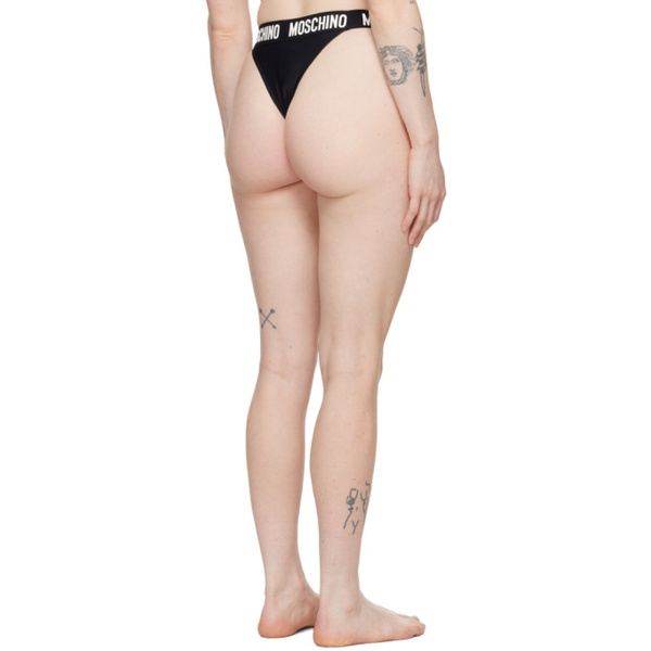  모스키노 Moschino Black Bonded Bikini Bottom 241720F105006
