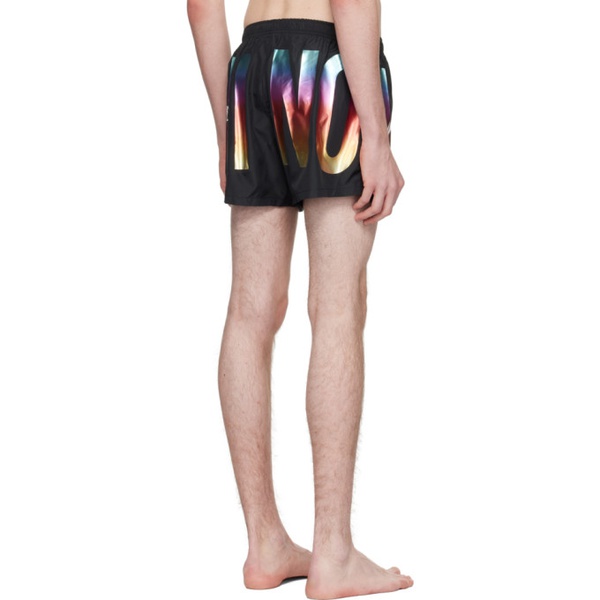  모스키노 Moschino Black Printed Swim Shorts 241720M216009