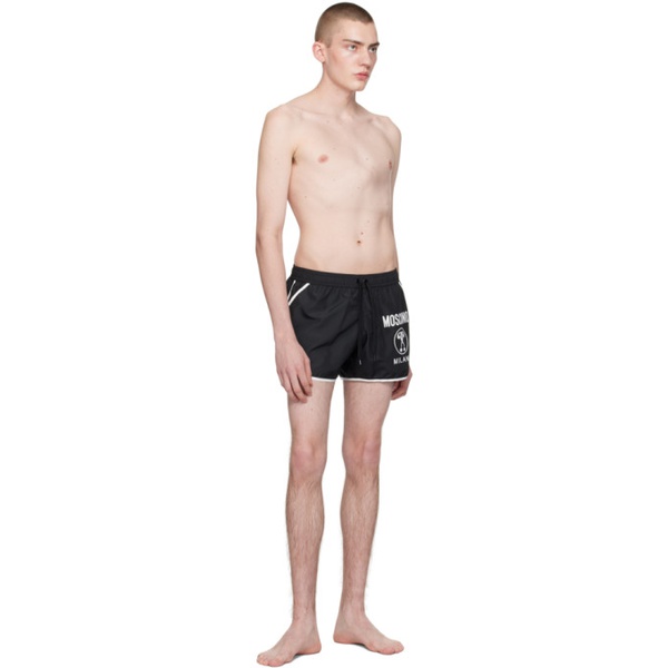  모스키노 Moschino Black Three-Pocket Swim Shorts 241720M216001