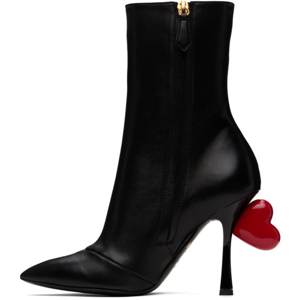  모스키노 Moschino Black Sweet Heart Boots 241720F113000