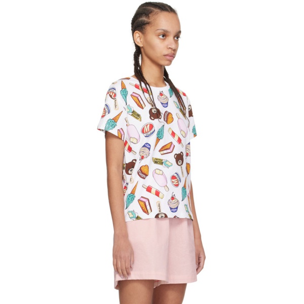  모스키노 Moschino Multicolor Printed T-Shirt 241720F110029