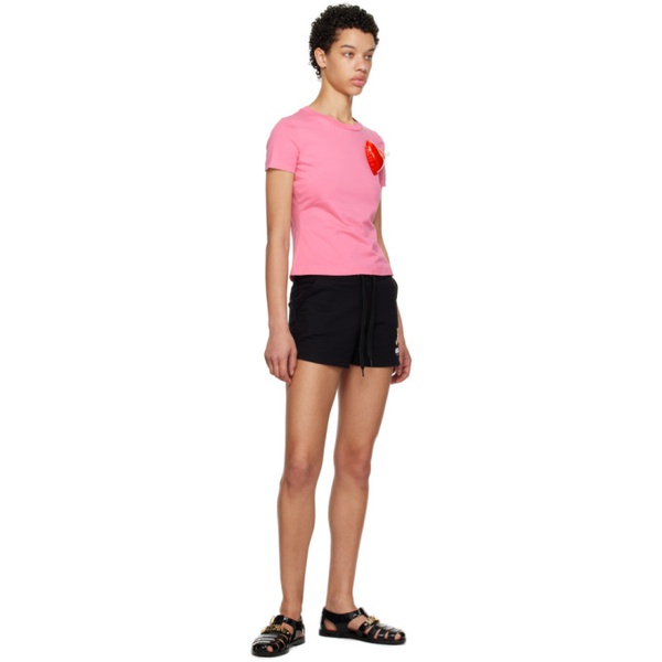  모스키노 Moschino Pink Inflatable Heart T-Shirt 231720F110044