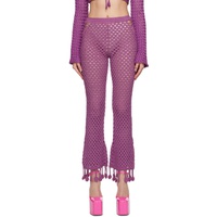 모스키노 Moschino Purple Crocheted Lounge Pants 231720F086005