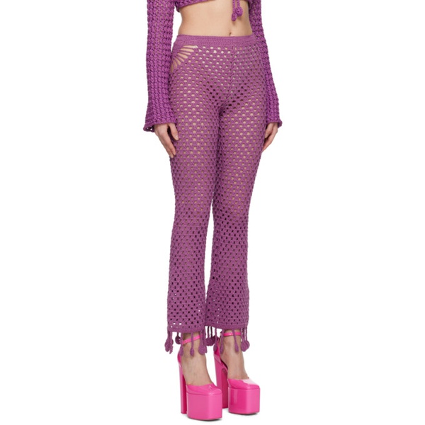  모스키노 Moschino Purple Crocheted Lounge Pants 231720F086005