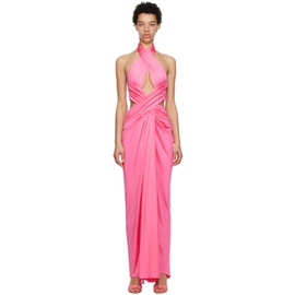 모스키노 Moschino Pink Draped Maxi Dress 231720F055007