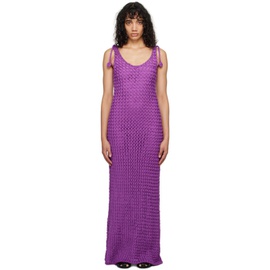 모스키노 Moschino Purple Self-Tie Maxi Dress 231720F055003