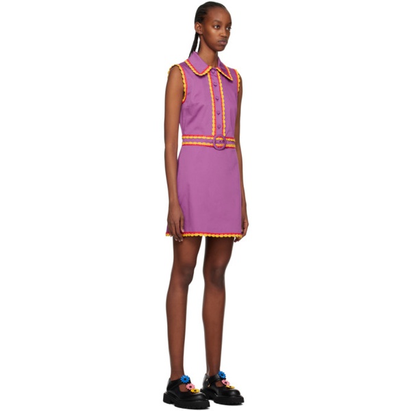  모스키노 Moschino Purple Belted Minidress 231720F052002