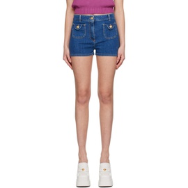 모스키노 Moschino Blue Teddy Denim Shorts 231720F088003