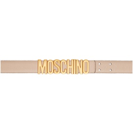 모스키노 Moschino Beige Lettering Belt 231720M131000