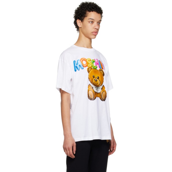  모스키노 Moschino White Inflatable Teddy Bear T-Shirt 231720F110034