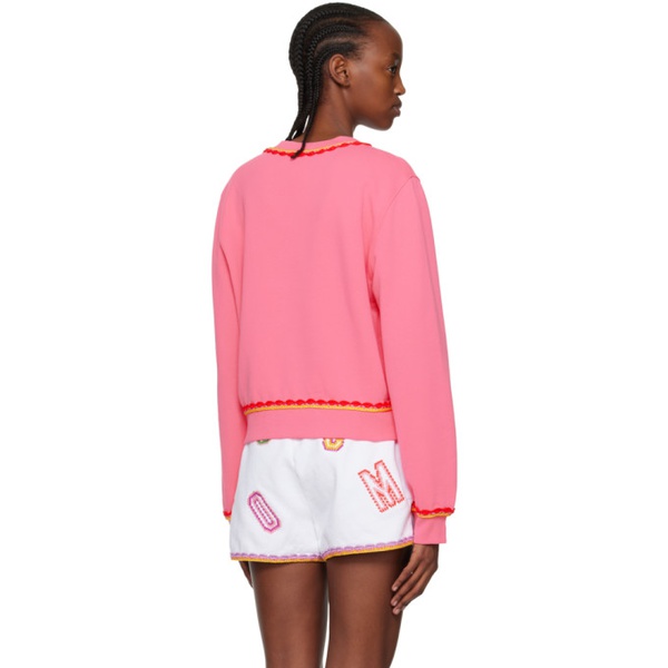  모스키노 Moschino Pink Embroidered Sweatshirt 231720F098008